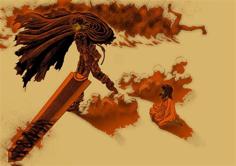 Iconic scene in bloodstained red : r/Berserk
