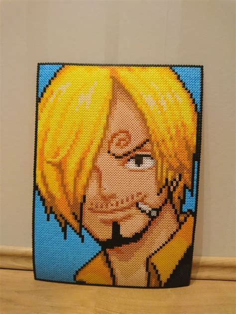 sanji big portrait  magicpearls  deviantart pixel art perler