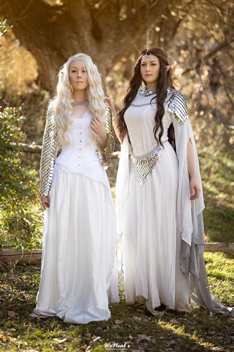 [self] OC Middle-earth elves! Scale mail and dresses made by the two of