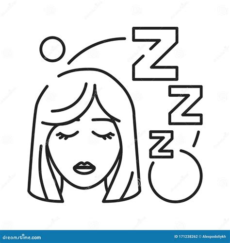 Early Pregnancy Symptoms Drowsiness and Fatigue Black Line Icon