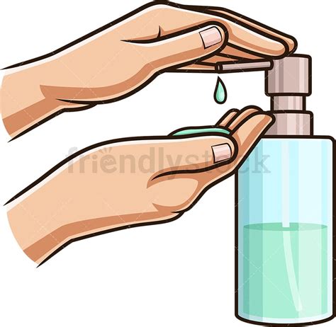 Washing Hands Using Liquid Soap Cartoon Clipart Vector - FriendlyStock