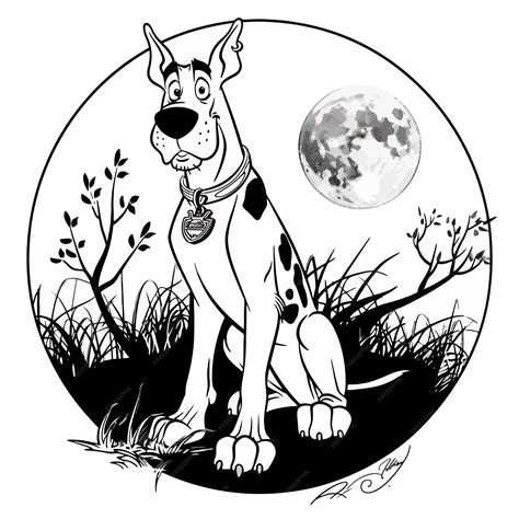 Premium Vector | Scooby_doo_black_and_white_vector_illustration