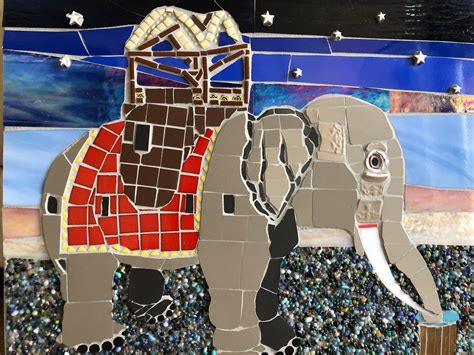 Lucy the Elephant Mosaic Art by Jeannie Bell SOLD - Avra Art Gallery