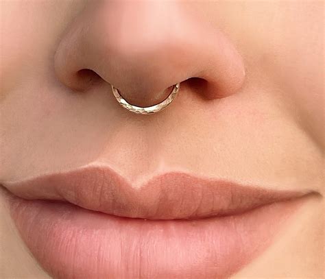 lotus septum rose gold diamond septum nose ring hinged segment gold