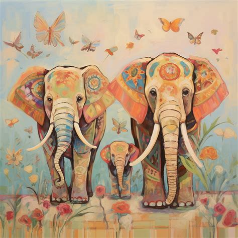 Spring Elephant Art Print Free Stock Photo - Public Domain Pictures