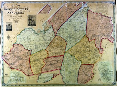1853 Map of Washington Township, Morris County, NJ