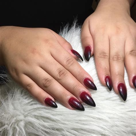 Black And Red Ombre Nails
