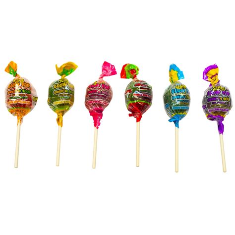 super blow lollipop sour sweet multi coloured hard candy