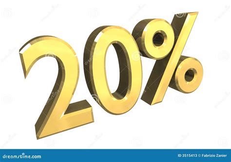 El 20 Por Ciento En El Oro (3D) Stock de ilustración - Ilustración de ...