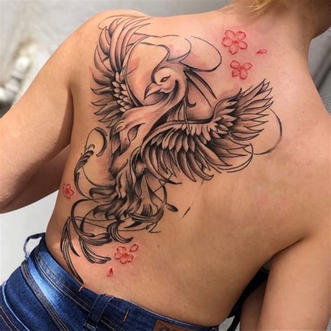 Feminine Phoenix Tattoo Design