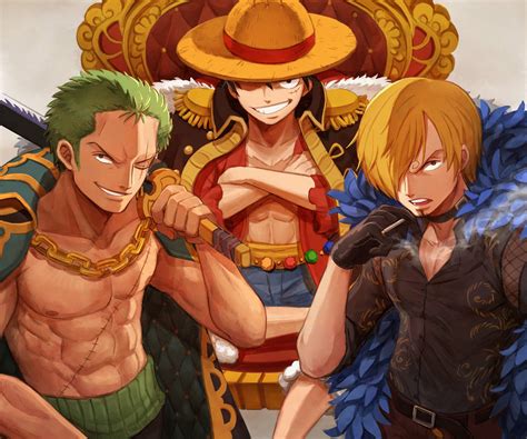 Download Luffy Zoro Sanji Art Cover Desktop Wallpaper | Wallpapers.com