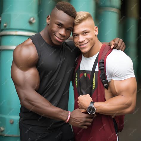 Premium Photo | Two teen bodybuilders looking like hugging hugging