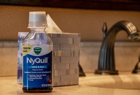 Bottle of NyQuil Cold & Flu Editorial Stock Photo - Image of bottle, killer: 207735078