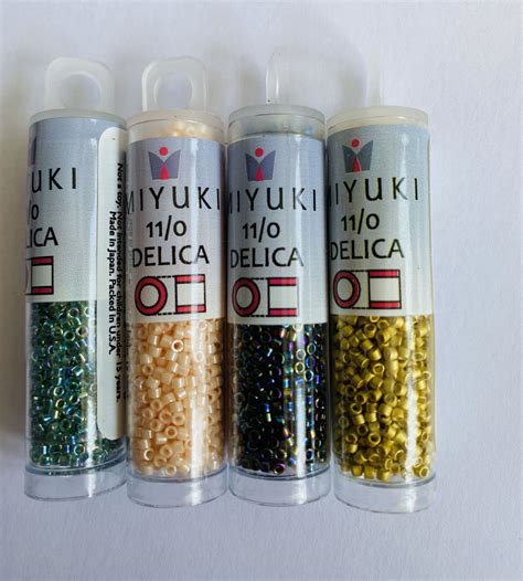 Miyuki Delica Beads 4 x tubes Size 11 Colour collections