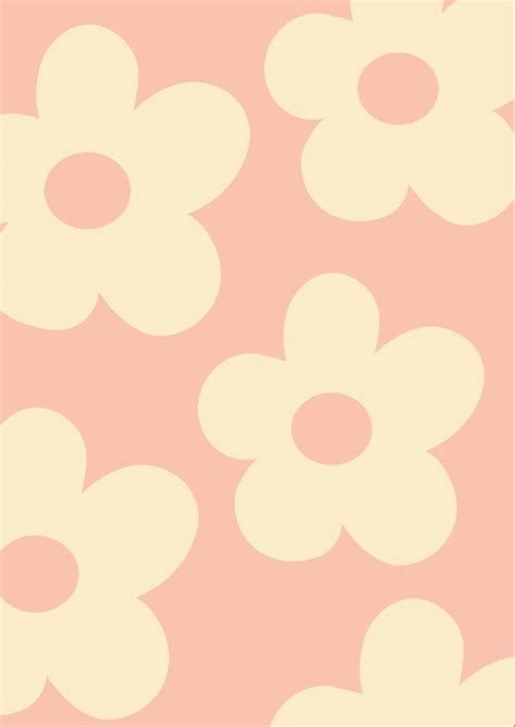 Pastel Yellow & Pink Floral Wallpaper