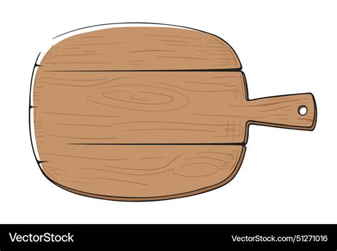 wooden cut board isolated  white background vector image
