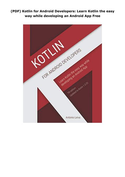 Kotlin For Android Developers Learn Kotlin The Easy Way While Developing An Android App 6