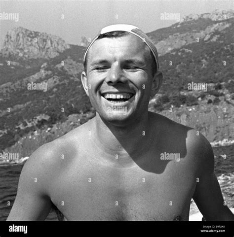 Yuri Gagarin on vacation in Crimea before the space flight Stock Photo ...
