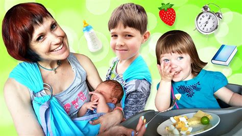 Утро мамы - Карл, Бьянка и Адриан на завтраке - Влог Маши Капуки в ...