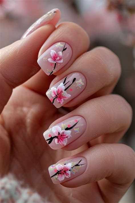 25 Beautiful Cherry Blossom Nail Designs | Nail designs, Cherry blossom