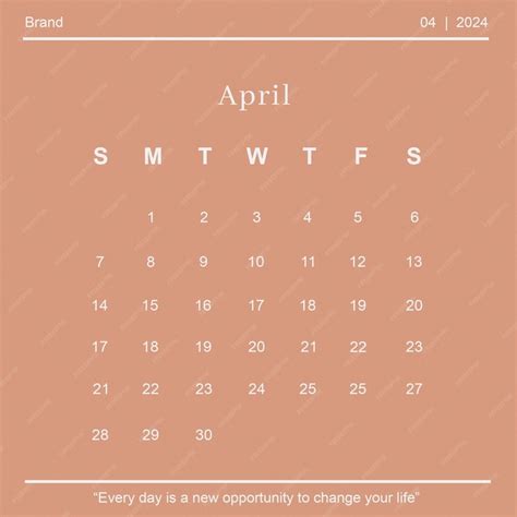 Premium PSD | Instagram post square calendar april 2024 psd template ...