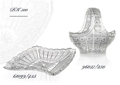 Bohemia Crystal Dish Set with Intricate Designs