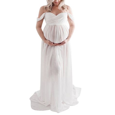 Xihbxyly Maternity Dresses for Photoshoot Puffy Ruffles Tulle Pregnancy