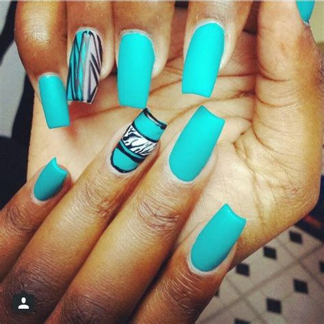 Turquoise | Nails, Matte nails, Nail art