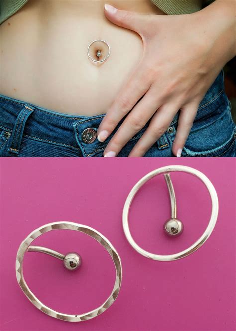Top Down Circle Belly Button Ring - Etsy | Bellybutton piercings