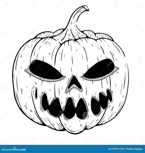Rita Halloween-pumpa Med Smekande Ansikte Vektor Illustrationer