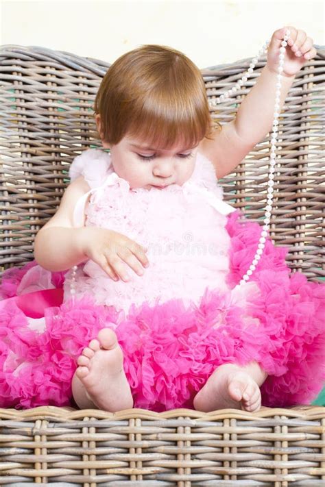 Little Girl in an Elegant Dres Stock Photo - Image of playful, little ...