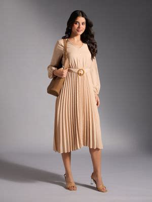 buy twenty dresses  nykaa fashion beige solid  neck full puff