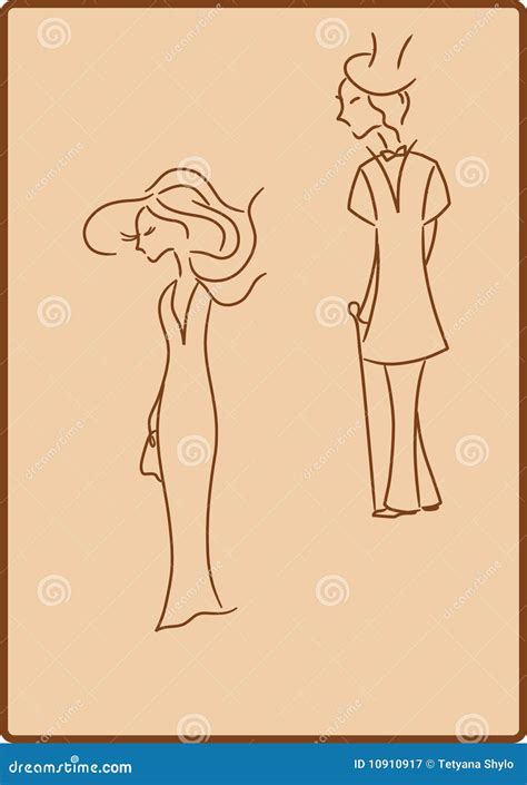 Lady and gentleman stock vector. Illustration of fashion - 10910917