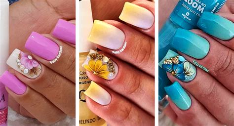 Unhas com desenhos de Flores - Fotos, Ideias e Cores em Alta - Faby Cardoso