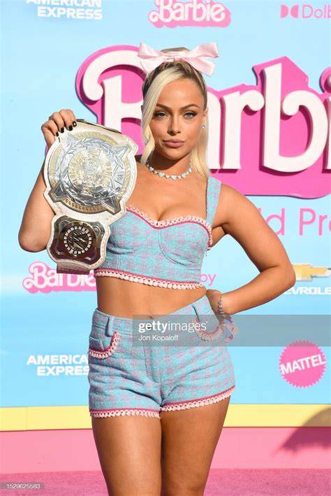 Liv Morgan with her Women's Tag Team Championship at the Barbie Movie