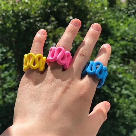 Популярные колечки из воздушного пластилина.💜🦋 | Jewelry, Heart ring, Rings