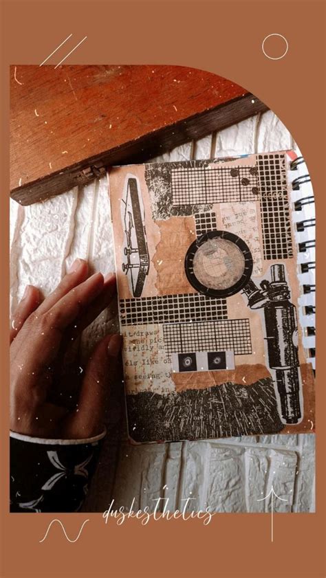 Vintage Brown Aesthetic Scrapbook Spread Idea 🤎 Scrapbooking Ideas Junk ...