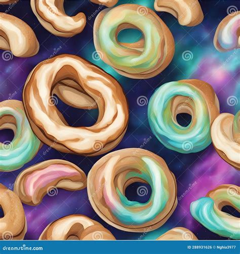 Bagels with Cream Cheese Swirls Resembling the Colors of the Northern