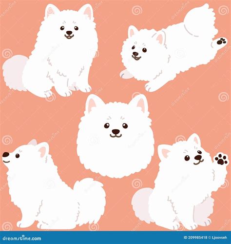 Japanese Spitz Puppy And Gingerbread Hares. Watercolor Royalty-Free ...