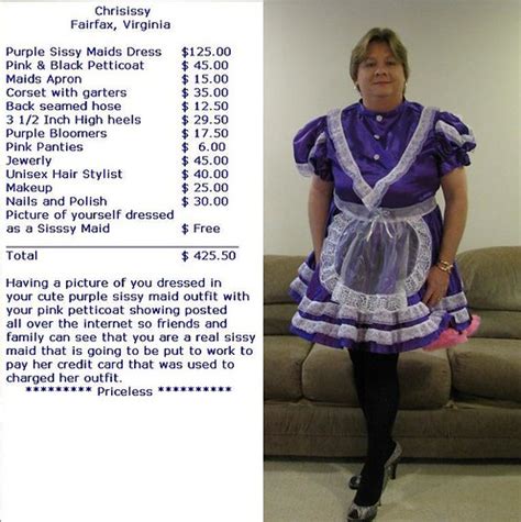 chrisissy sissy maid  purple  exposure priceless flickr