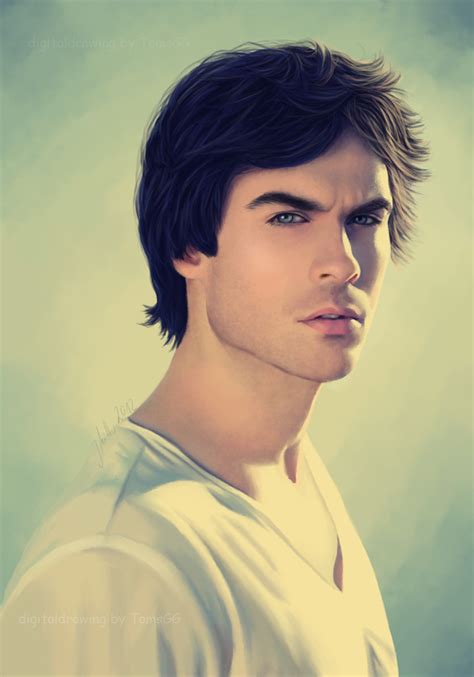 Фото Арт рисунок Актера Йена Сомерхолдера / Ian Somerhalder в белой ...