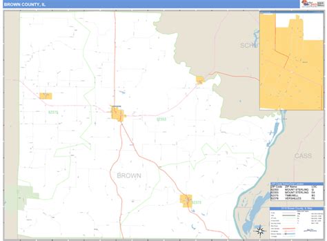 Brown County, Illinois Zip Code Wall Map | Maps.com.com