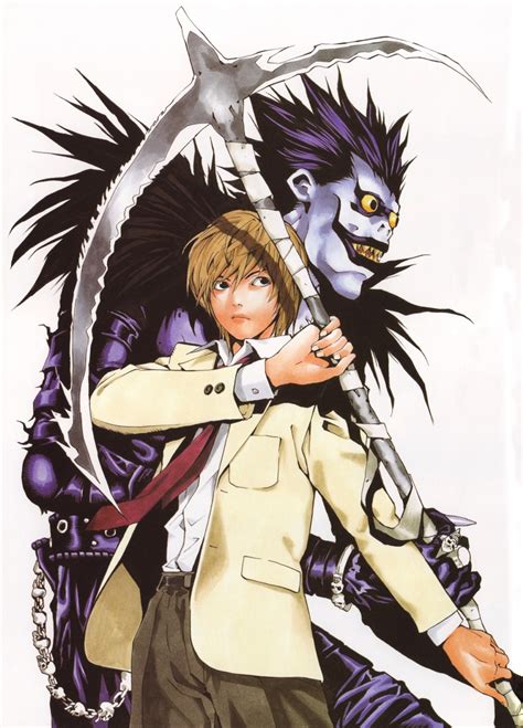 yagami light  ryuk death note drawn  obatatakeshi danbooru