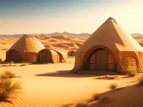 Premium Photo | Camping tents in desert