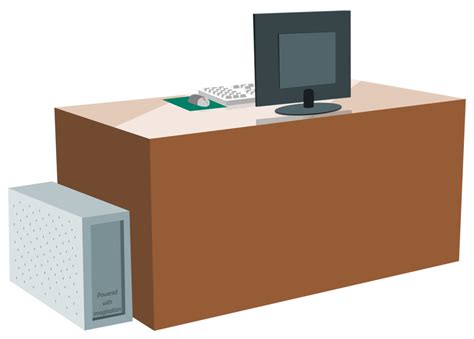 Computer Desk PNG HD - PNG Mart 