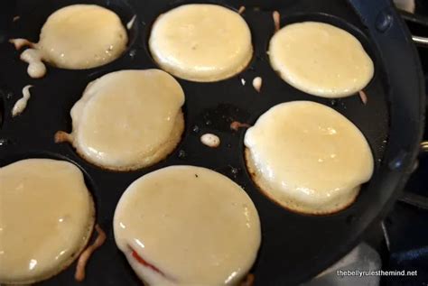 Aebleskiver Danish Pancake Balls with Strawberry - The Belly Rules The Mind