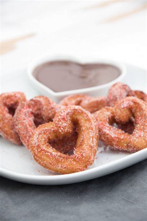 Heart-Shaped Churros Coated with Strawberry Sugar | Vegan