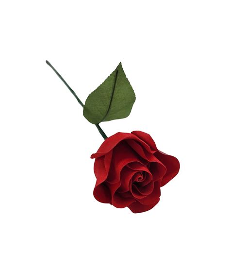 Valentine's Day Flowers - Red Rose Bud on Long Stem 100% Silk, Hand ...