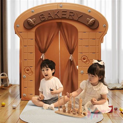 Детский игровой домик 115x98x92 см (с корзиной для хранения и блочным ...