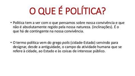 O Que É Política Resumo - Conceitos de política